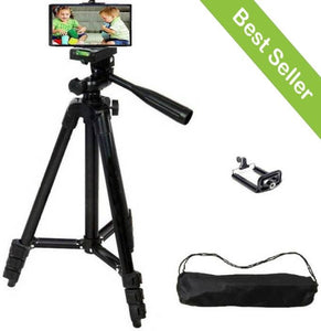 3120 - Tripod Camera Stand With Mobile Holder - Black