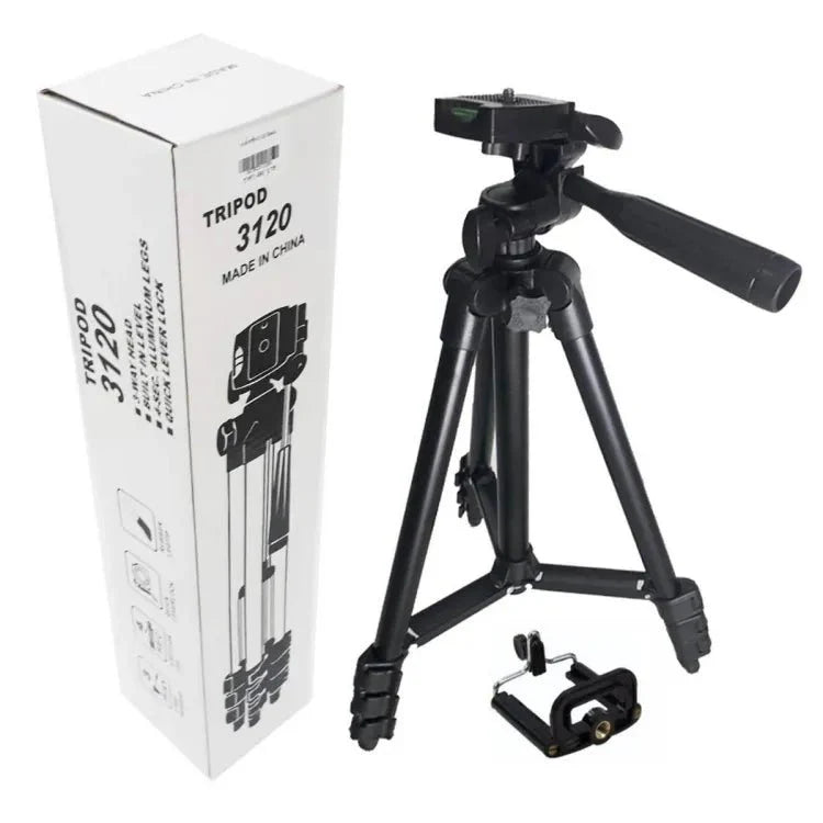 3120 - Tripod Camera Stand With Mobile Holder - Black