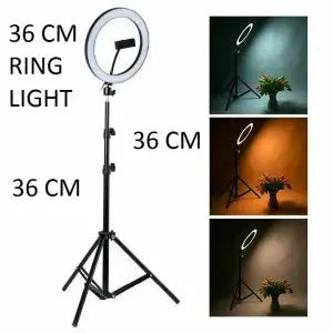 36cm Professional Studio Ring Light Lamp Fill, Mobile Holder With Tripod Stand 7.5 ft Long for youtube, Tiktok , and Streaming, Photography