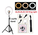 36cm Professional Studio Ring Light Lamp Fill, Mobile Holder With Tripod Stand 7.5 ft Long for youtube, Tiktok , and Streaming, Photography