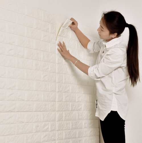 Pack of 3 3D Brick Stone Wall Sticker Self-Adhesive Foam Wallpaper Panels Room Decal 70x77cm