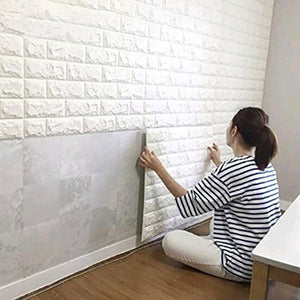 Pack of 3 3D Brick Stone Wall Sticker Self-Adhesive Foam Wallpaper Panels Room Decal 70x77cm