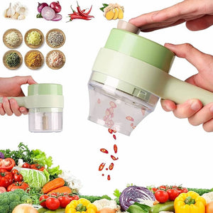 4 in 1 Handheld Electric Vegetable Cutter, USB Rechargeable Vegetable Cutter Slicer