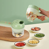 4 in 1 Handheld Electric Vegetable Cutter, USB Rechargeable Vegetable Cutter Slicer