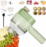 4 in 1 Handheld Electric Vegetable Cutter, USB Rechargeable Vegetable Cutter Slicer