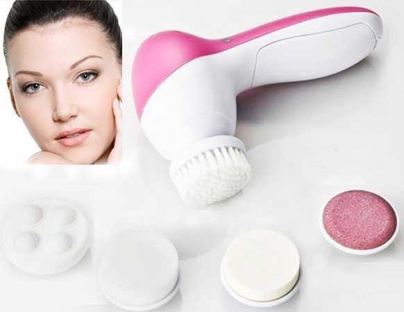 Bundle of 2 5 in 1 Face Massager & Cleanser - Pink & White