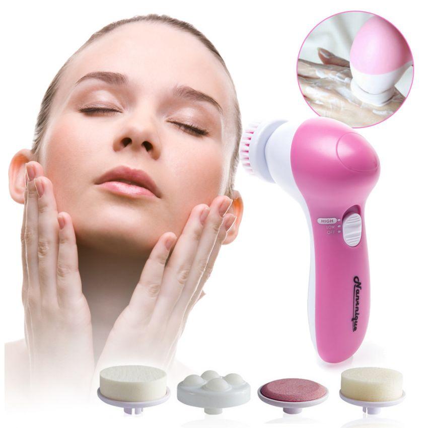 Bundle of 2 5 in 1 Face Massager & Cleanser - Pink & White