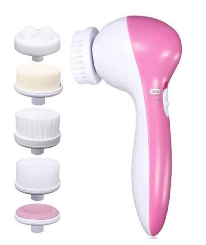 Bundle of 2 5 in 1 Face Massager & Cleanser - Pink & White