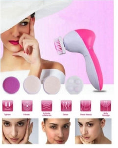 Bundle of 2 5 in 1 Face Massager & Cleanser - Pink & White