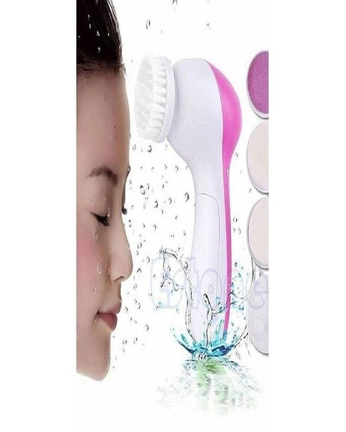 Bundle of 2 5 in 1 Face Massager & Cleanser - Pink & White