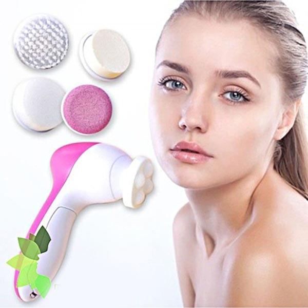 Bundle of 2 5 in 1 Face Massager & Cleanser - Pink & White