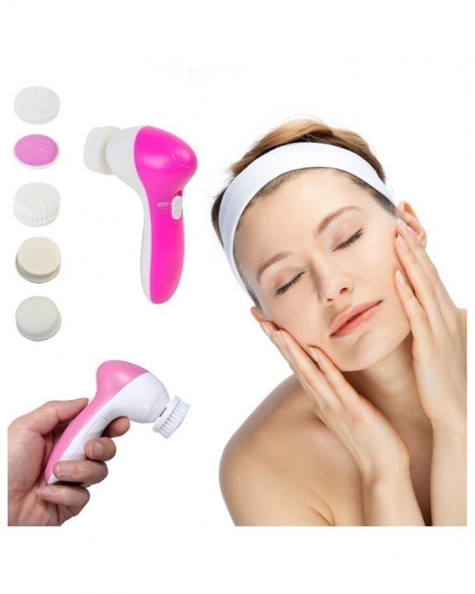 Bundle of 2 5 in 1 Face Massager & Cleanser - Pink & White