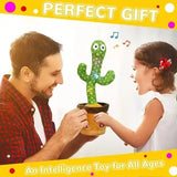 Dancing Talking Cactus Toys Singing Mimicking Recording Repeating What You Say Glow Stuffed Toy For Baby Boys Girl With clothing