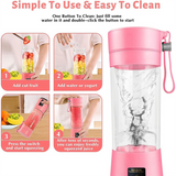 Portable Blender Mini Blender for Shakes and Smoothies Rechargeable USB 380Ml Traveling Fruit Juicer Cup with 6 Blades