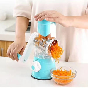 New 3 in 1 Vegetable Cutter, Multifunctional Vegetable Slicer, Drum Slicer for Kitchen - 3 in 1 Rotary Cheese Grater Slicer and Peeler - Manual Hand Cutter - Drum Grater Machine kaddu kash