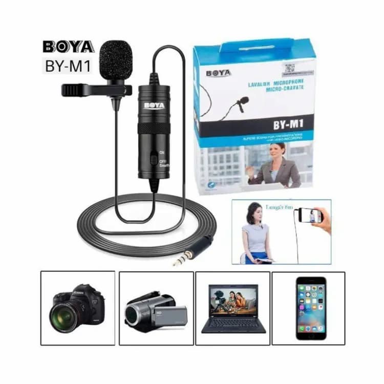 Boya M1 Collar Microphone Lavalier Lapel Mic for Android Smartphone PC Professional