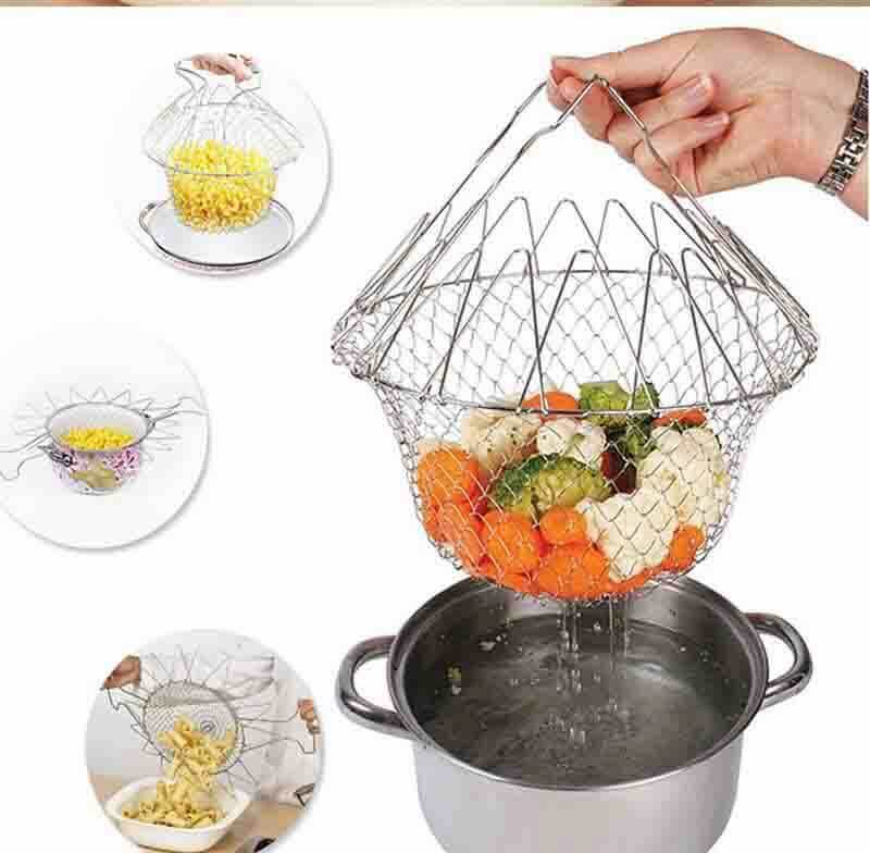 Chef Basket Chef 12 in 1 Kitchen Tool Deluxe Kitchen Colander Cooking Expandable