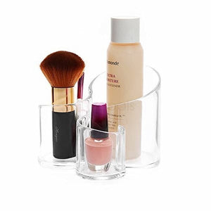 Cosmetic Makeup Organizer Acrylic Makeup And Brush Holder, Wavy Acrylic Makeup Brush and Cosmetic Holder