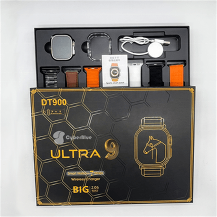 DT 900 Ultra 7 + 1 Strap Ultra 9 Smart Watch - 49MM Dial - Full Touch Display - 7 Different Strap