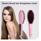 FAST HQT-906 - Electric Hair Straightener Brush - Pink