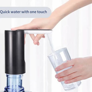 Folding Electric Water Dispenser Pump Rechargeable Portable USB Charging Auto Wireless Drinking Water 19L Bottle with Blue Light - White