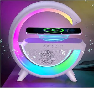 G500 LED Wireless Charging Bluetooth Speaker Smart Table Night Light BT Music Player Phone Wireless Charging RGB Desk Lamp without Clock