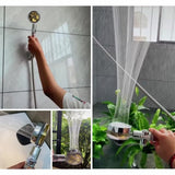 High Pressure Shower Head Water Saving 360 Degrees Rotating With Small Fan ABS Rain Spray