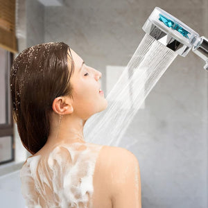 High Pressure Shower Head Water Saving 360 Degrees Rotating With Small Fan ABS Rain Spray