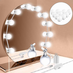 Hollywood Style LED Vanity Mirror Lights Kit with 10 Dimmable Bulbs For Makeup Dressing Fixture Strip For Makeup Mirror Vanity Table Set