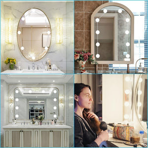 Hollywood Style LED Vanity Mirror Lights Kit with 10 Dimmable Bulbs For Makeup Dressing Fixture Strip For Makeup Mirror Vanity Table Set