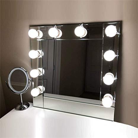 Hollywood Style LED Vanity Mirror Lights Kit with 10 Dimmable Bulbs For Makeup Dressing Fixture Strip For Makeup Mirror Vanity Table Set