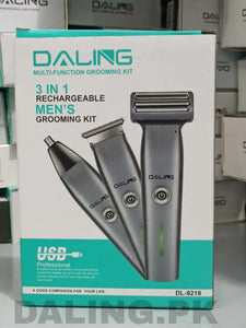 Daling DL 9218 3 in 1 Trimmer and 3 in 1 Grooming Kit & Body Shaver