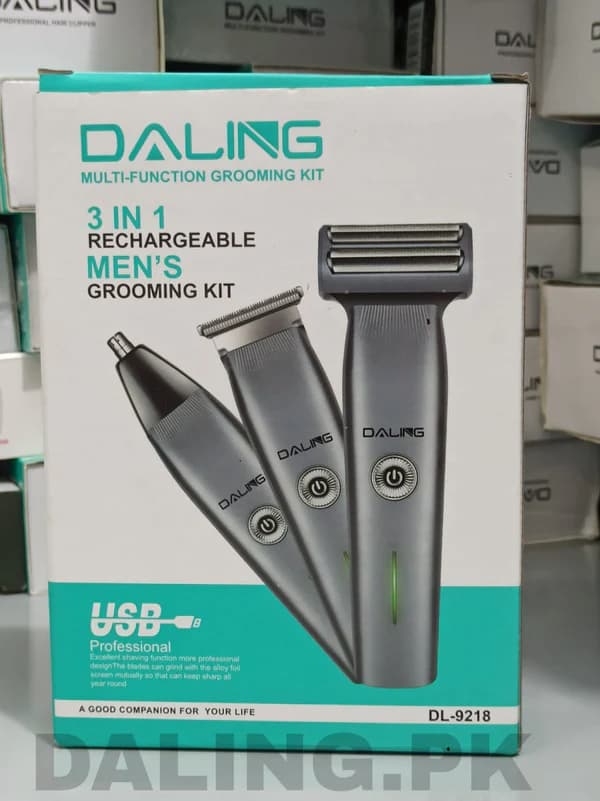 Daling DL 9218 3 in 1 Trimmer and 3 in 1 Grooming Kit & Body Shaver