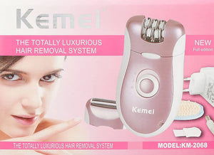 Original Kemei KM-2068 2 In 1 Electric Rechargeable Woman Epilator Beard Shaver Epilator for Body