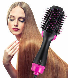 Hot Hair Dryer Air Brush Straightener & Volumizer, Professional One-Step Hot Air Brush with Enhanced Titanium Barrel, Hair Dryer And Styler in One