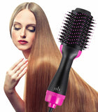 Hot Hair Dryer Air Brush Straightener & Volumizer, Professional One-Step Hot Air Brush with Enhanced Titanium Barrel, Hair Dryer And Styler in One