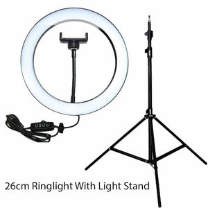 26CM Selfie LED Ring Light with 7 Feet Tripod Stand