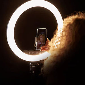 10 inch / 26cm RingLight (STAND IS NOT INCLUDED) With Phone Holder & 3 Shades of Colours Only Ring light For Video Making Selfie Ring Light Photography Dimmable Makeup 26cm Ring Light Video Live 12w 5500k LED