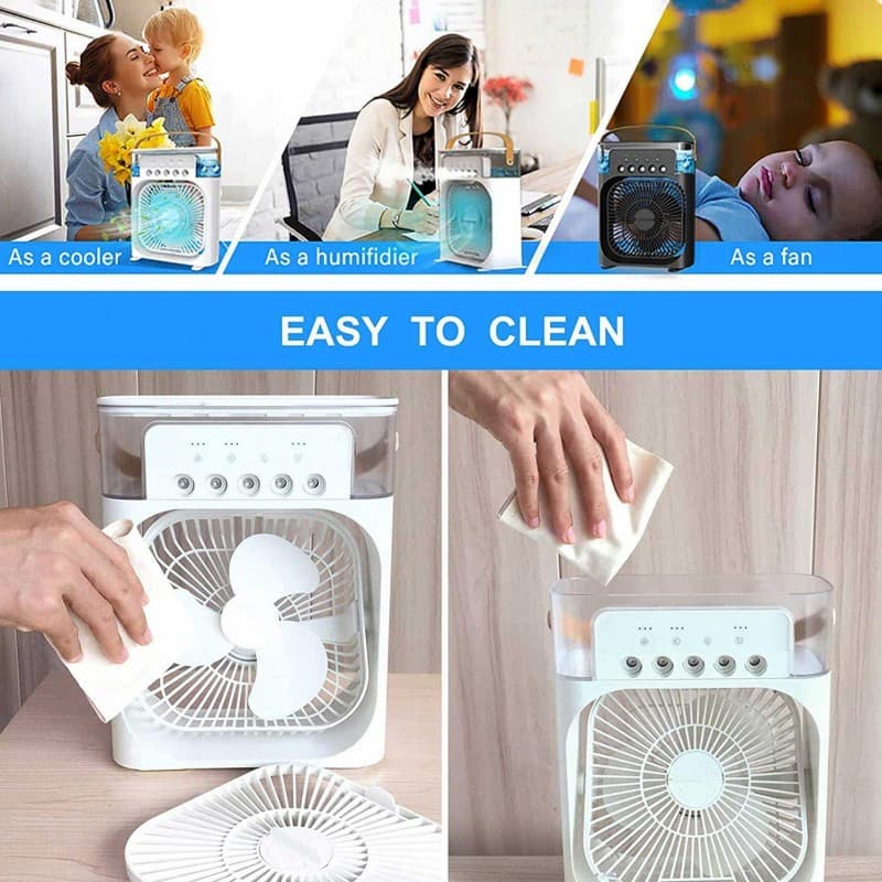 Trending Mini Air Conditioner Fan Premium 3 In 1 Desk Cooling Fan Spray Fan