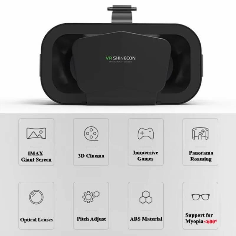 New 2025 VERSION 10 VR Shinecon G10 New 3D Virtual Reality Box Gaming Glasses Headset Compatible Metaverse VR Headset for for 4.7-7" Smartphone