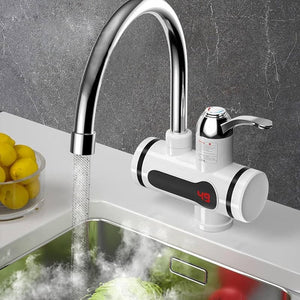 Instant Hot Water Tap Electric Geyser for Bathroom or Kitchen Basin wit LED Display