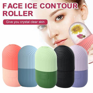 Pack of 2 Ice Face Roller Silicone Facial Cube for Eyes Neck Massage Remove Dark Circle Pore Shrink Face Beauty