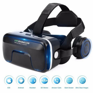 New Shinecon G04EA Plus Virtual Reality Glasses with Headphones – Black