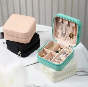 Jewellery Organizer Box Travel Leather Pocket With Zipper / Ear Rings & Necklace_Bracelets Holder