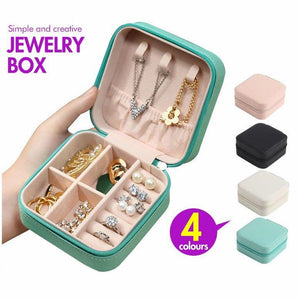 Jewellery Organizer Box Travel Leather Pocket With Zipper / Ear Rings & Necklace_Bracelets Holder