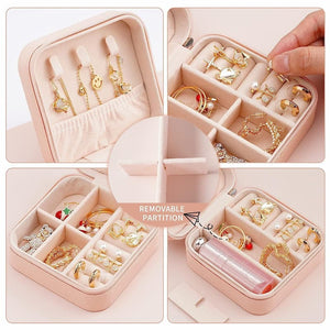 Jewellery Organizer Box Travel Leather Pocket With Zipper / Ear Rings & Necklace_Bracelets Holder