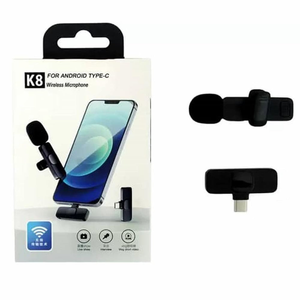 K8 Wireless Collar Microphone For Type C Android, IOS