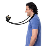 Bundle of 2 Lazy Bendable Flexible Hang Neck Phone Holder 360 Degree Rotation Mobile Stand -Black