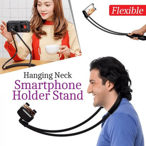 Bundle of 2 Lazy Bendable Flexible Hang Neck Phone Holder 360 Degree Rotation Mobile Stand -Black