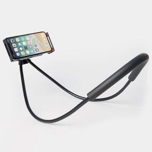 Bundle of 2 Lazy Bendable Flexible Hang Neck Phone Holder 360 Degree Rotation Mobile Stand -Black